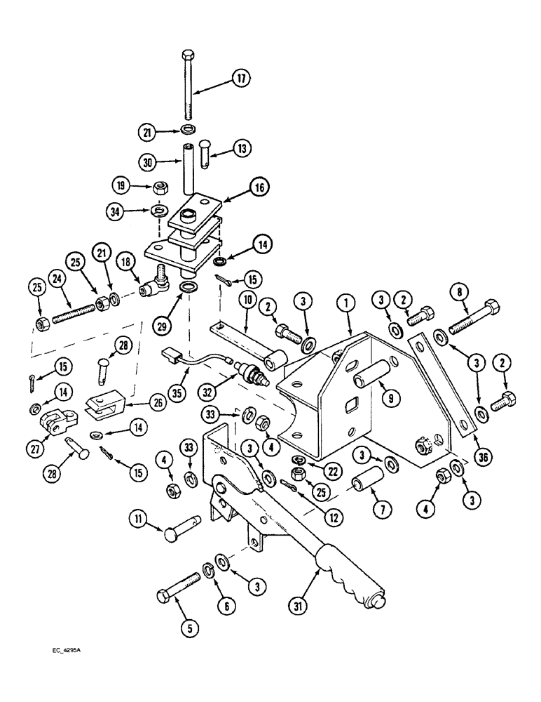 Схема запчастей Case IH 4240 - (7-18) - PARK BRAKE, TWO WHEEL DRIVE TRACTOR, TRACTOR WITHOUT CAB (07) - BRAKES
