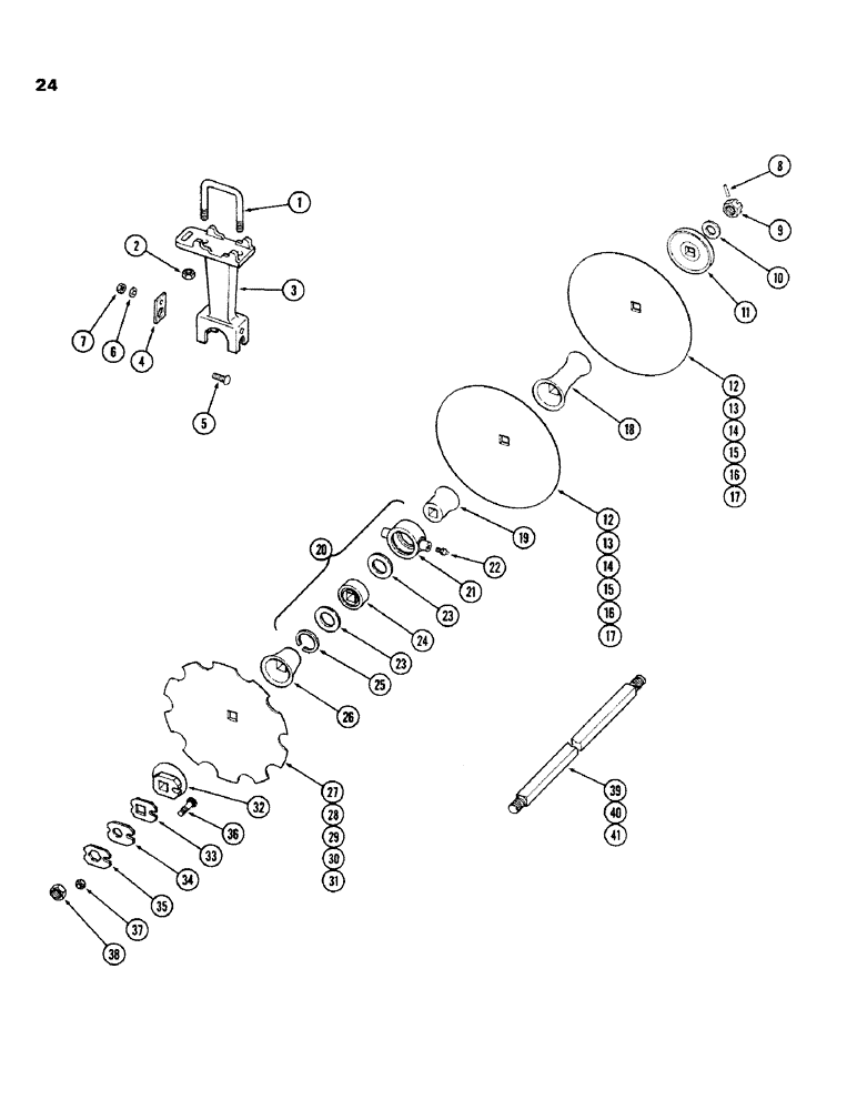 Схема запчастей Case IH K23B - (24) - WING GANG, FRONT, RIGID 
