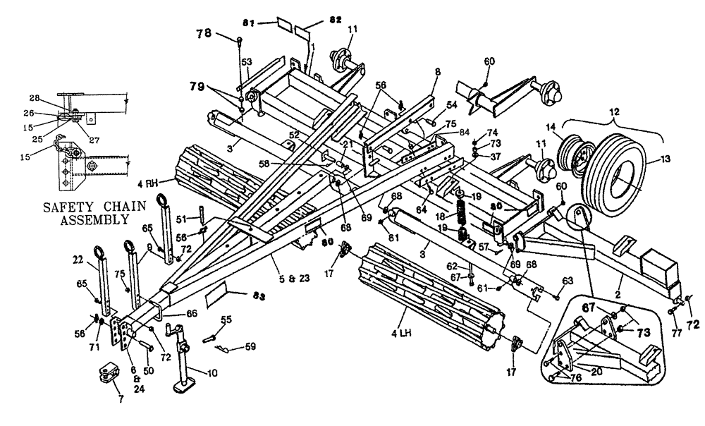 Схема запчастей Case IH CRUMBLER - (39.100.01) - SINGLE FOLD FRAME (39) - FRAMES AND BALLASTING