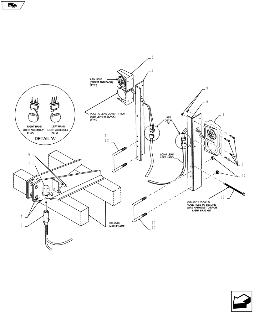 Схема запчастей Case IH 500 - (55.404.01) - WARNING AND TAIL LIGHT KIT (55) - ELECTRICAL SYSTEMS
