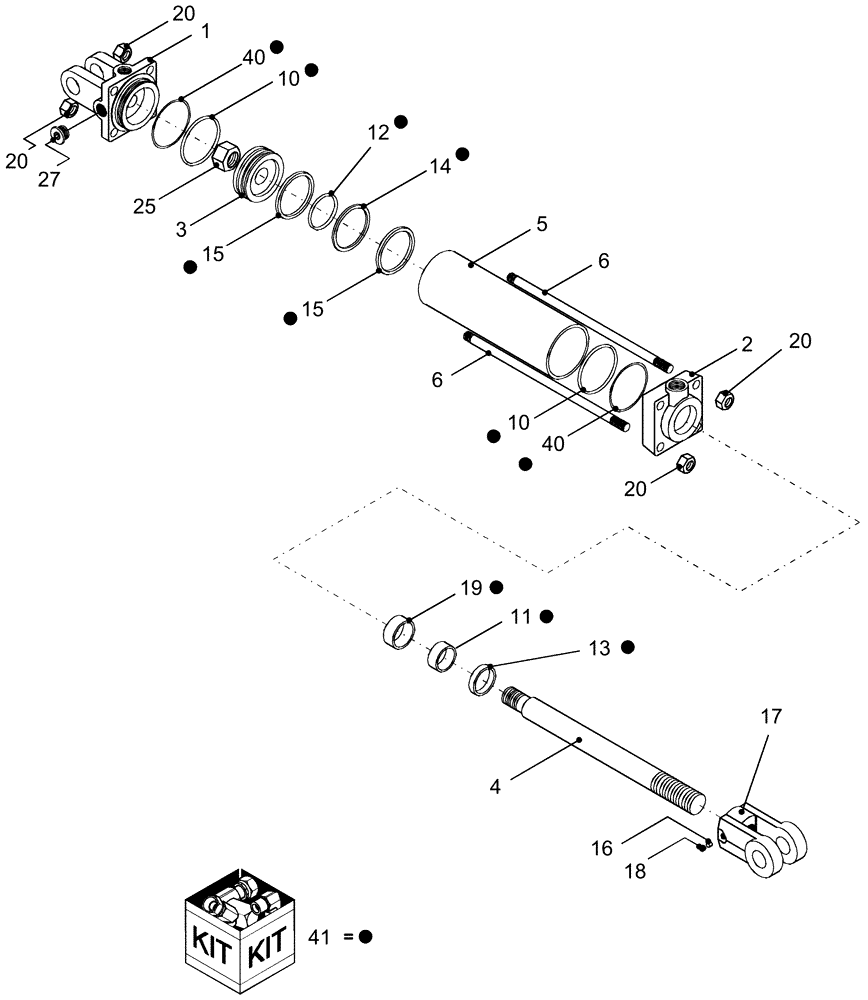 Схема запчастей Case IH 1240 - (35.116.03) - HYDRAULIC CYLINDER - 86991780 (35) - HYDRAULIC SYSTEMS