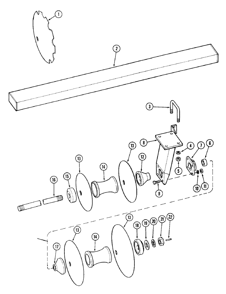 Схема запчастей Case IH RP - (160) - REAR GANG - 10-1/2 INCH (266.7 MM) SPACING, 18 FOOT (5.5 M) CUT 