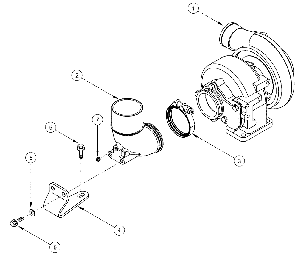Схема запчастей Case IH SPX4410 - (03-004) - EXHAUST SYSTEM (01) - ENGINE