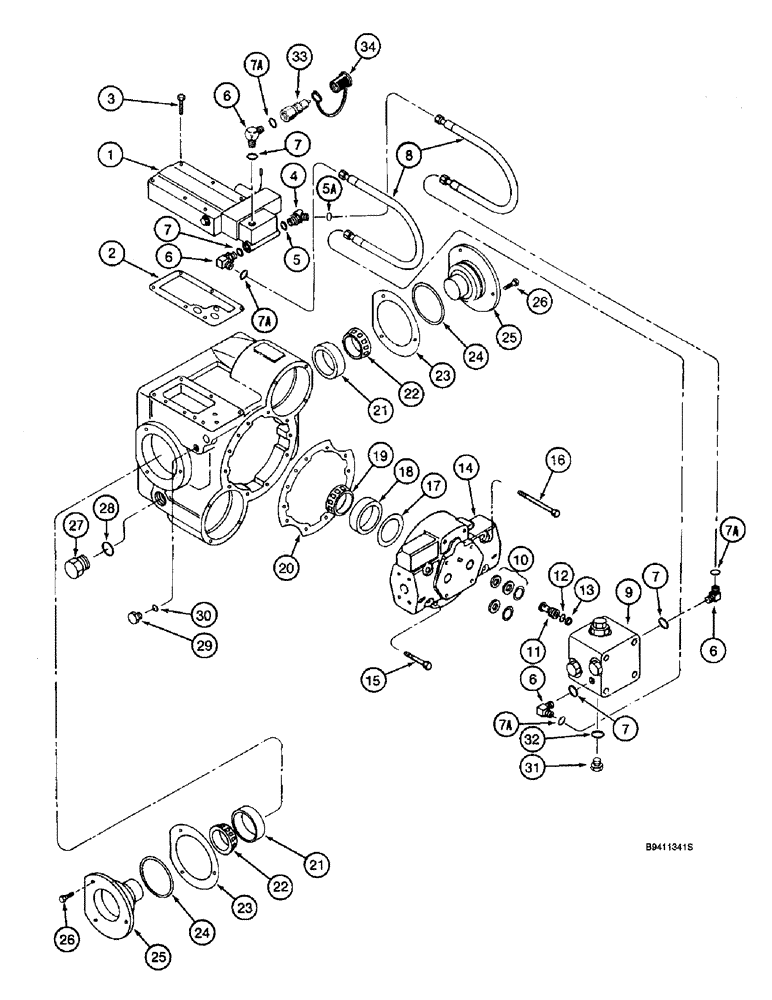 Схема запчастей Case IH 2166 - (6-40) - HYDROSTATIC MOTOR ASSEMBLY, TWO SPEED, CORN, GRAIN OR RICE, PRIOR TO COMBINE P.I.N. JJC0182025 (03) - POWER TRAIN