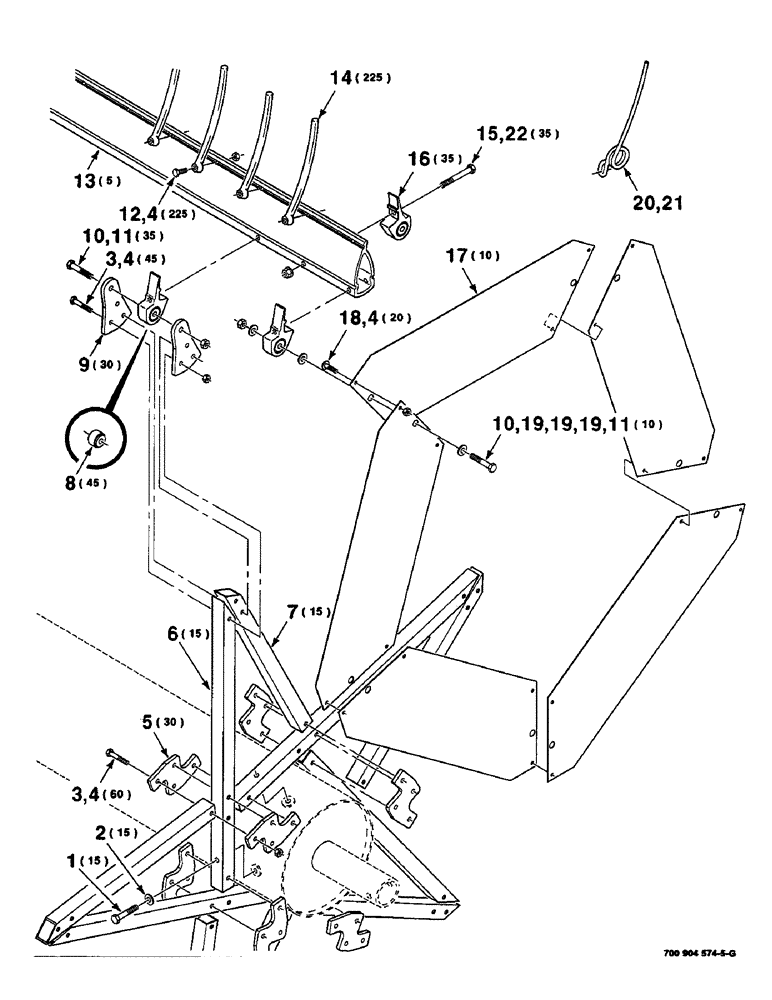 Схема запчастей Case IH 8830 - (3-12) - PICKUP REEL ASSEMBLY, 15 FOOT, UNIVERSAL HARVESTER SERIAL NUMBER 224700 AND LATER (58) - ATTACHMENTS/HEADERS