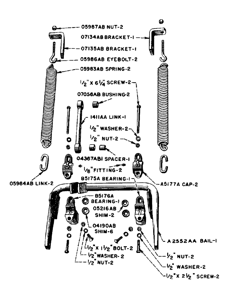 Схема запчастей Case IH DC-SERIES - (144) - RAISING BAIL, FOR "DC" AND "DO" TRACTORS (06) - POWER TRAIN