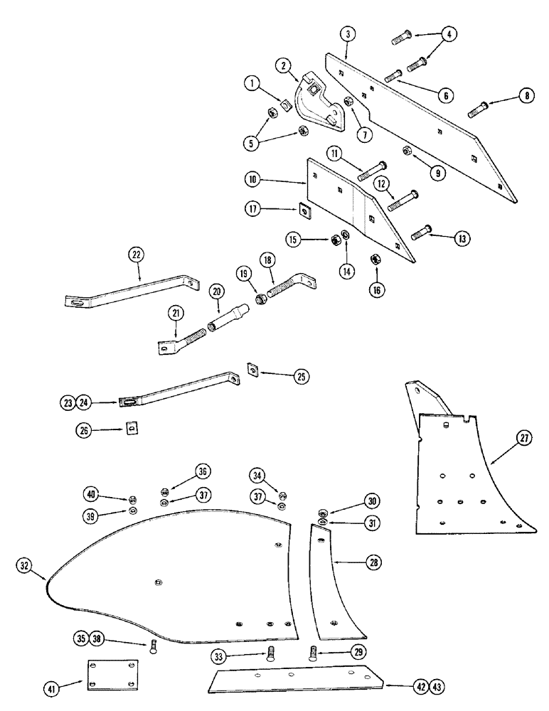 Схема запчастей Case IH 600-SERIES - (24) - BOTTOM, 18 INCH STUBBLE, RIGHT HAND 