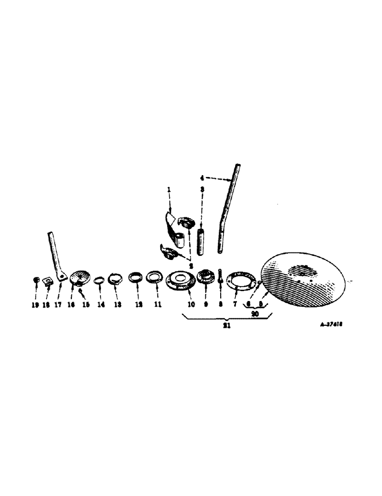 Схема запчастей Case IH 184 - (H-32) - SEMI-AUTOMATIC MARKER, DISK AND SHOE 