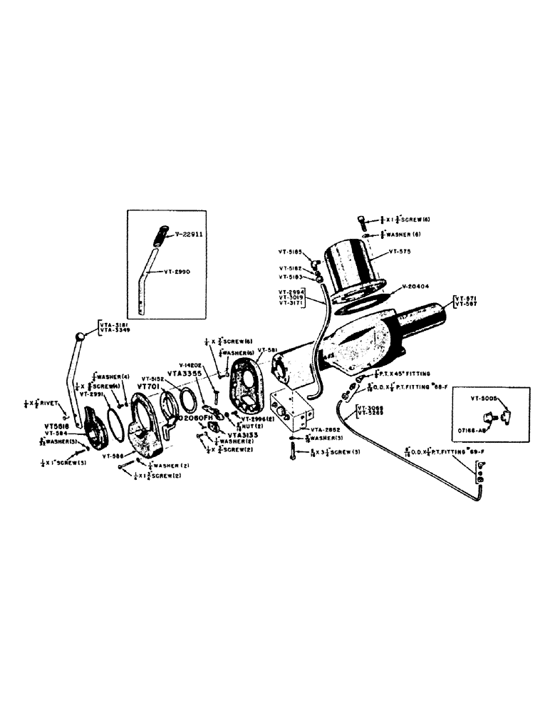 Схема запчастей Case IH VAC12-SERIES - (134) - EAGLE HITCH ROCKSHAFT HOUSING AND CONTROL LEVER (06) - POWER TRAIN