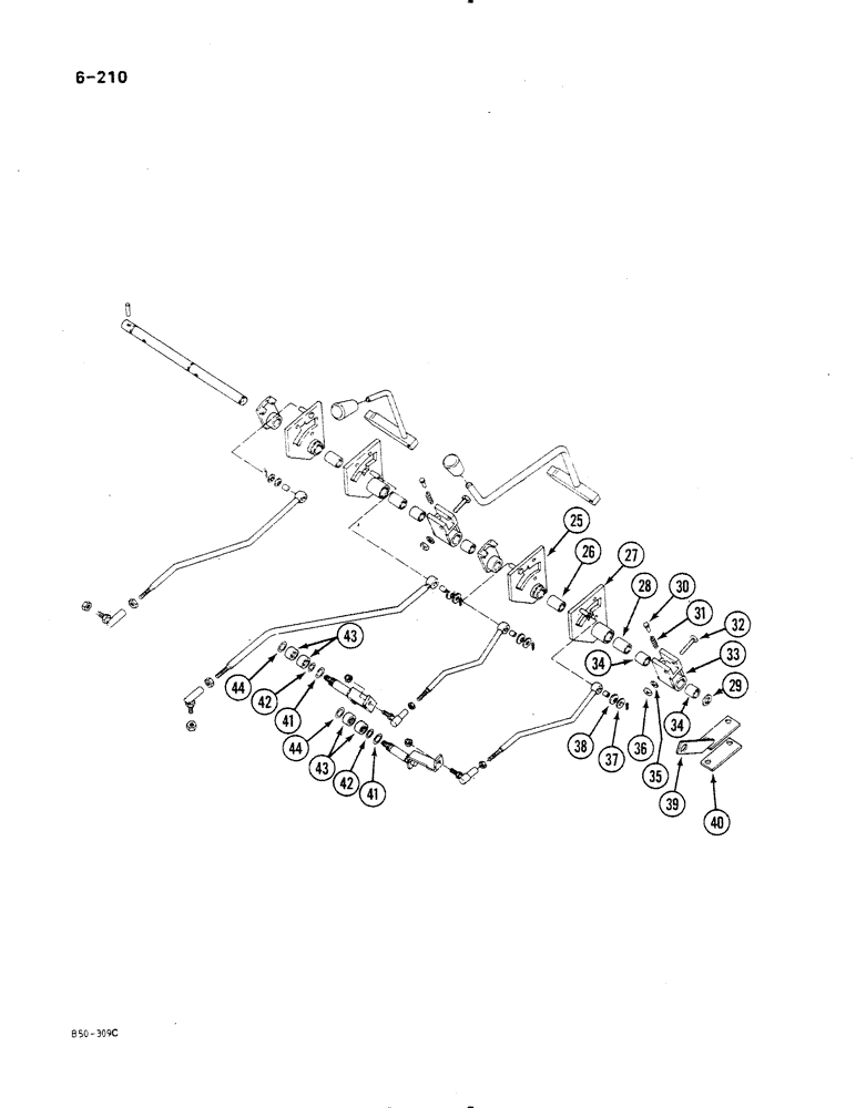 Схема запчастей Case IH 485 - (6-210) - TRANSMISSION CONTROL, EXTERNAL, WITHOUT FORWARD AND REVERSE (CONTD) (06) - POWER TRAIN