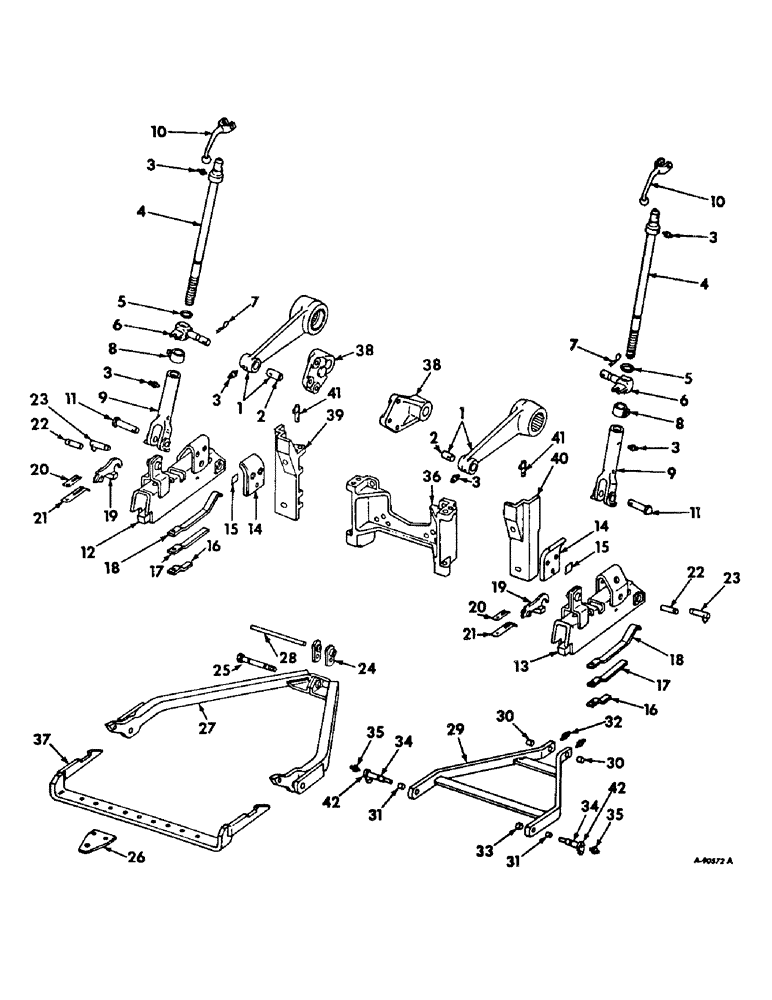 Схема запчастей Case IH 2856 - (K-06) - DRAWBARS AND HITCHES, TWO POINT HITCH, TRACTORS WITH DRAFT CONTROL AND DRAFT SENSING Drawbars & Hitches