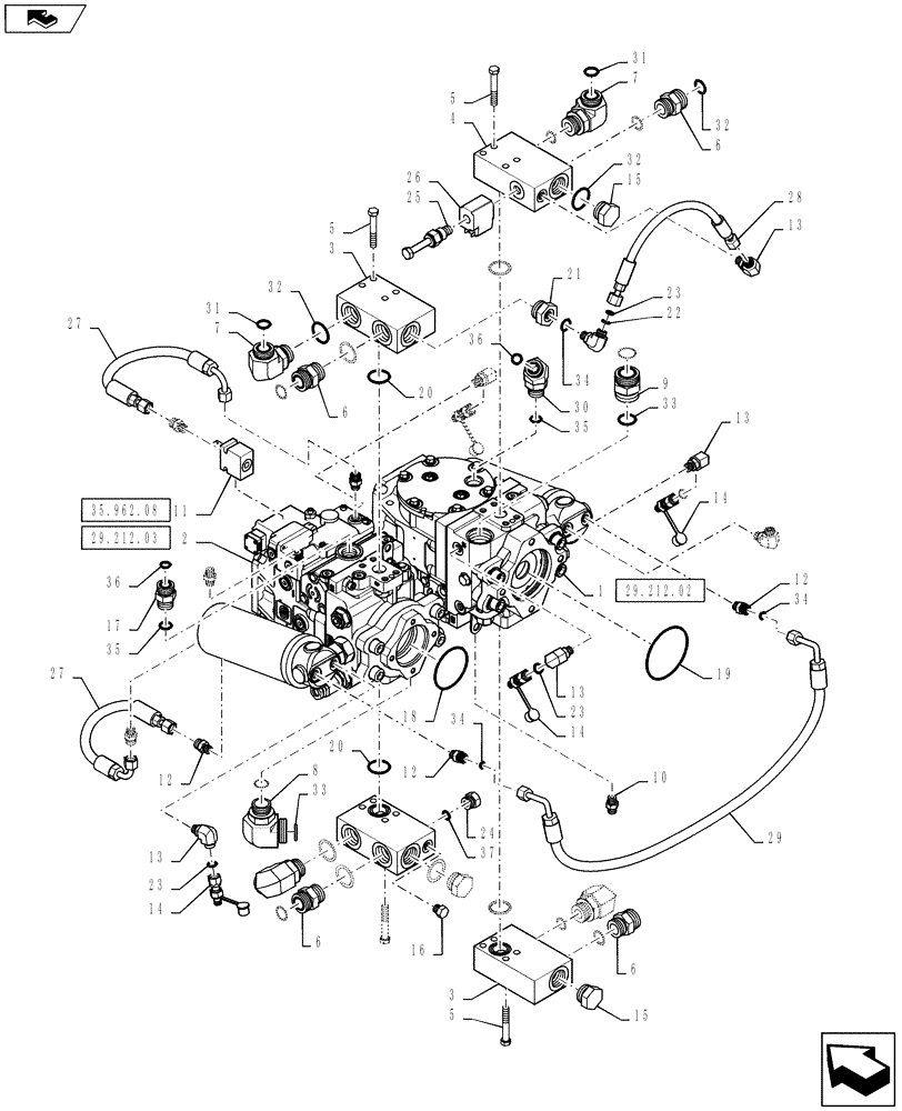 Схема запчастей Case IH 4430 - (29.212.01) - HYDROSTATIC PUMP GROUP (29) - HYDROSTATIC DRIVE