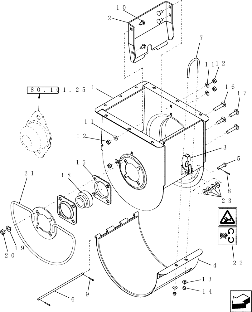 Схема запчастей Case IH 7120 - (80.101.19) - BOTTOM BOOT, CLEAN GRAIN ELEVATOR (80) - CROP STORAGE/UNLOADING