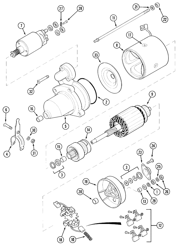 Схема запчастей Case IH 5230 - (4-046) - STARTING MOTOR, BOSCH (04) - ELECTRICAL SYSTEMS