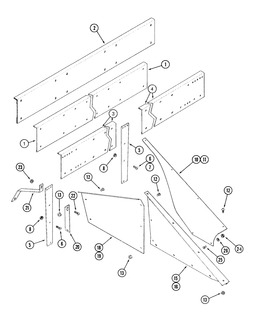 Схема запчастей Case IH 1083 - (09-42) - GATHERER REAR AND SIDE EXTENSIONS (09) - CHASSIS