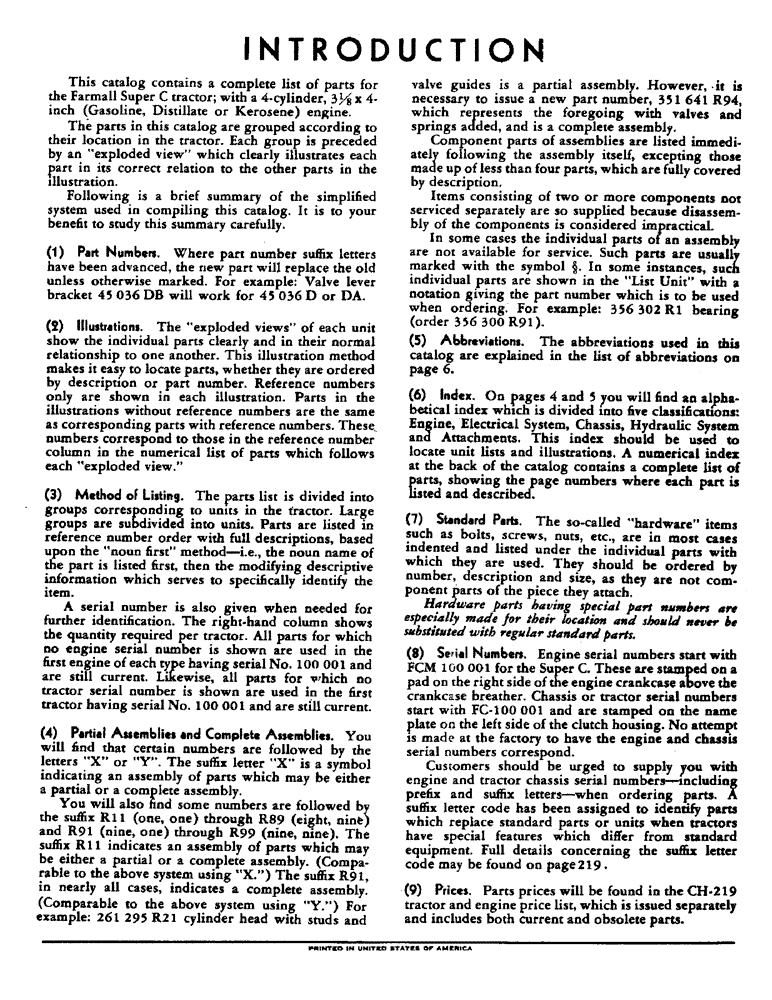 Схема запчастей Case IH SUPER C - (001) - INTRODUCTION - SERIAL NUMBER LOCATIONS (00) - GENERAL