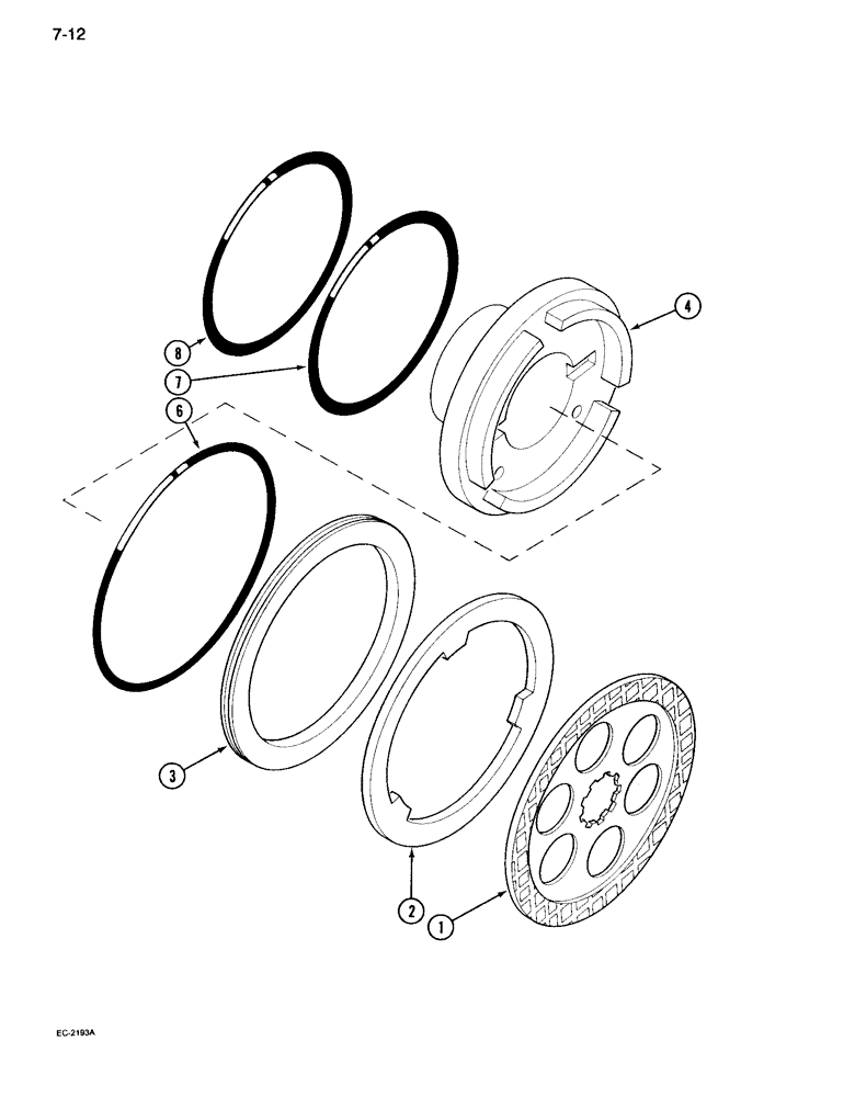 Схема запчастей Case IH 995 - (7-12) - DIFFERENTIAL BRAKES (07) - BRAKES