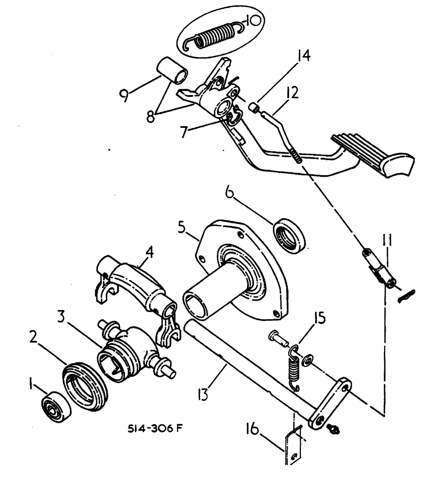 Схема запчастей Case IH 884 - (07-050) - CLUTCH CONTROLS (04) - Drive Train