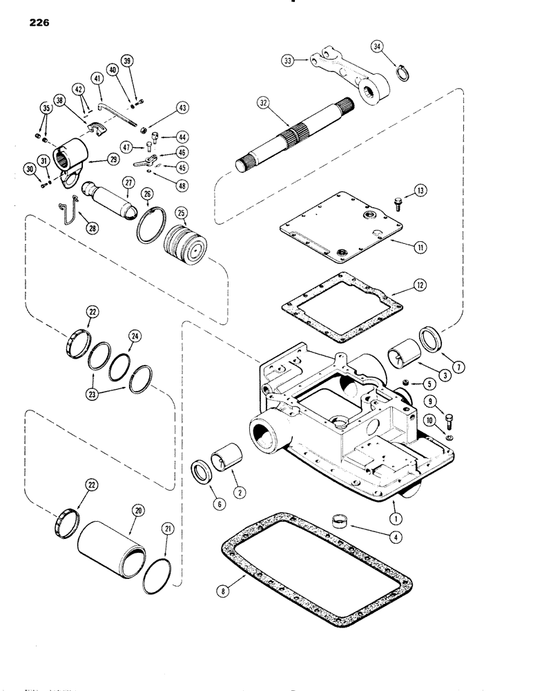 Схема запчастей Case IH 1090 - (226) - ROCKSHAFT (08) - HYDRAULICS