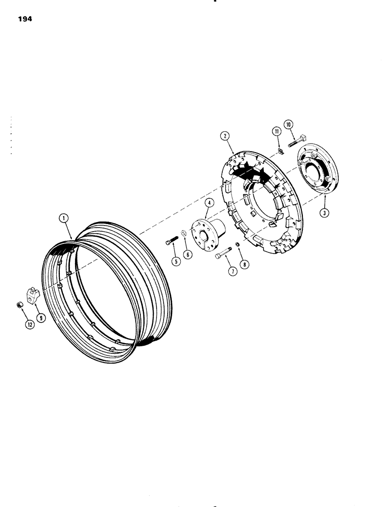 Схема запчастей Case IH 1090 - (194) - REAR WHEELS WITH 38 INCH RIMS (08) - HYDRAULICS