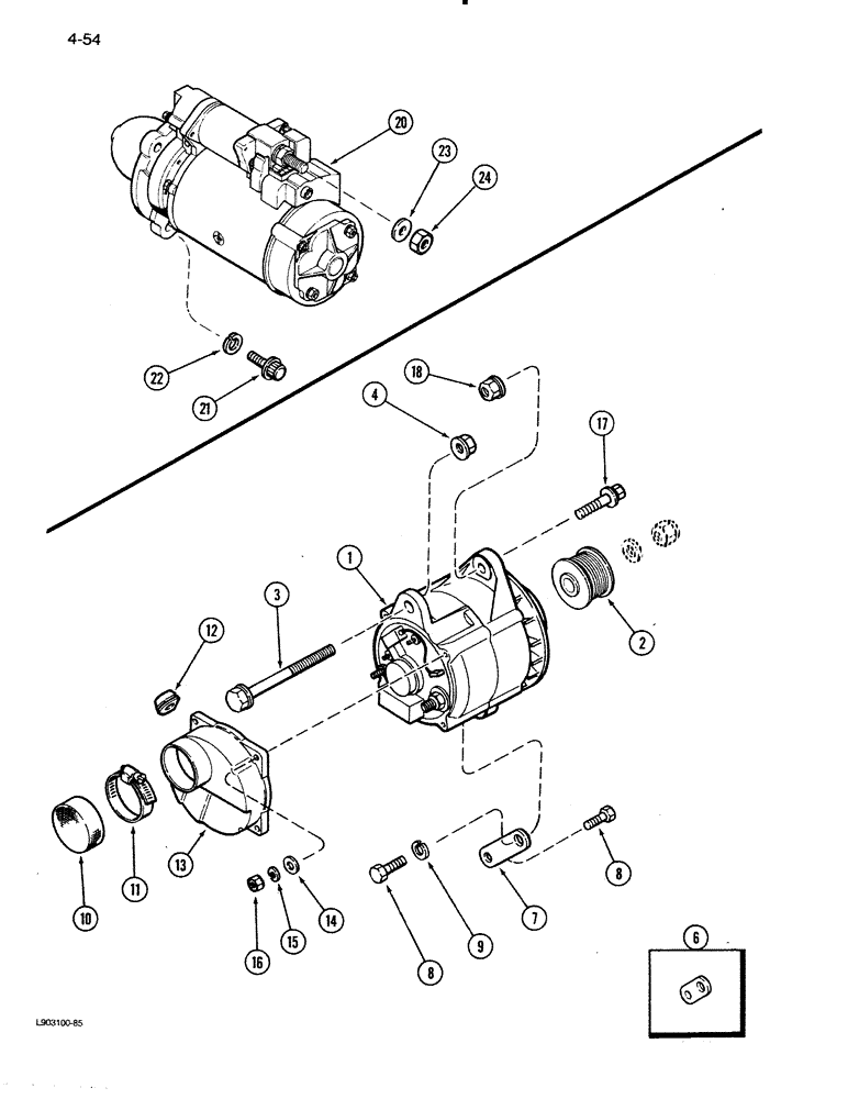 Схема запчастей Case IH 1620 - (4-54) - ALTERNATOR MOUNTING (06) - ELECTRICAL