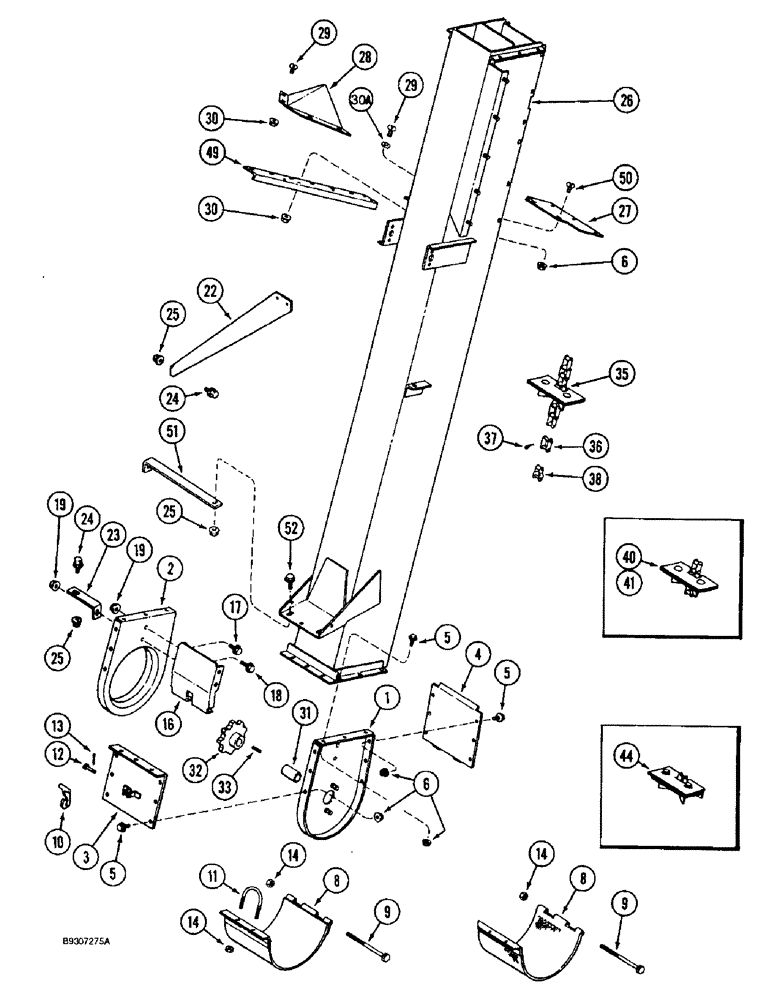 Схема запчастей Case IH 1666 - (9D-06) - GRAIN ELEVATOR, HOUSING AND BOOT (16) - GRAIN ELEVATORS & AUGERS