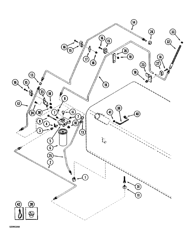 Схема запчастей Case IH 1670 - (3-10) - FUEL LINE SYSTEM (02) - FUEL SYSTEM