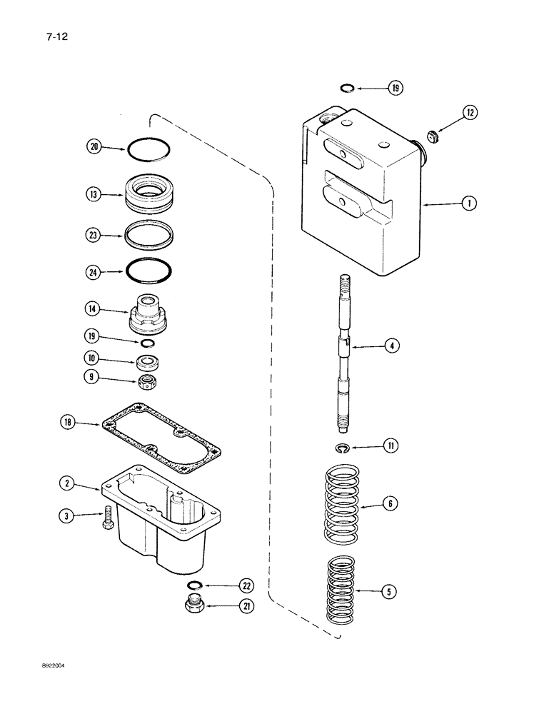 Схема запчастей Case IH 7140 - (7-012) - BRAKE VALVE ASSEMBLY (07) - BRAKES