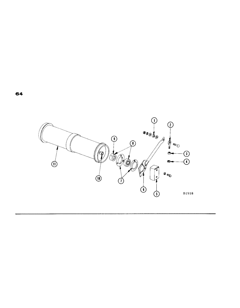 Схема запчастей Case IH 1660 - (064) - FEED RAKE LOWER SHAFT AND DRUM (60) - PRODUCT FEEDING