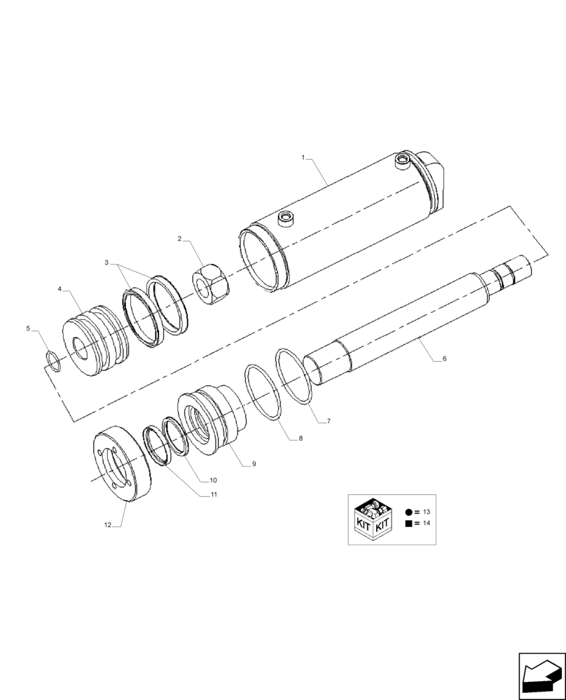 Схема запчастей Case IH A8800 - (48.134.AJ[01]) - HYDRAULIC CYLINDER (TRACK ADJUSTER) (48) - TRACKS & TRACK SUSPENSION