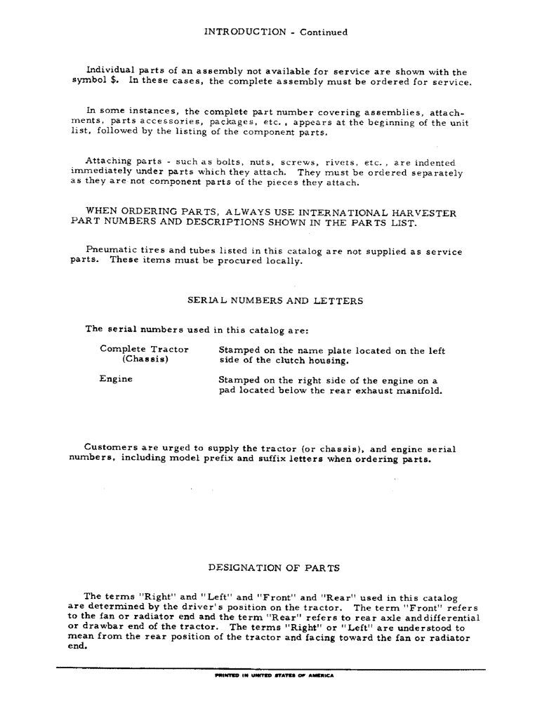 Схема запчастей Case IH 4156 - (005) - INTRODUCTION - SERIAL NUMBER LOCATIONS (00) - GENERAL