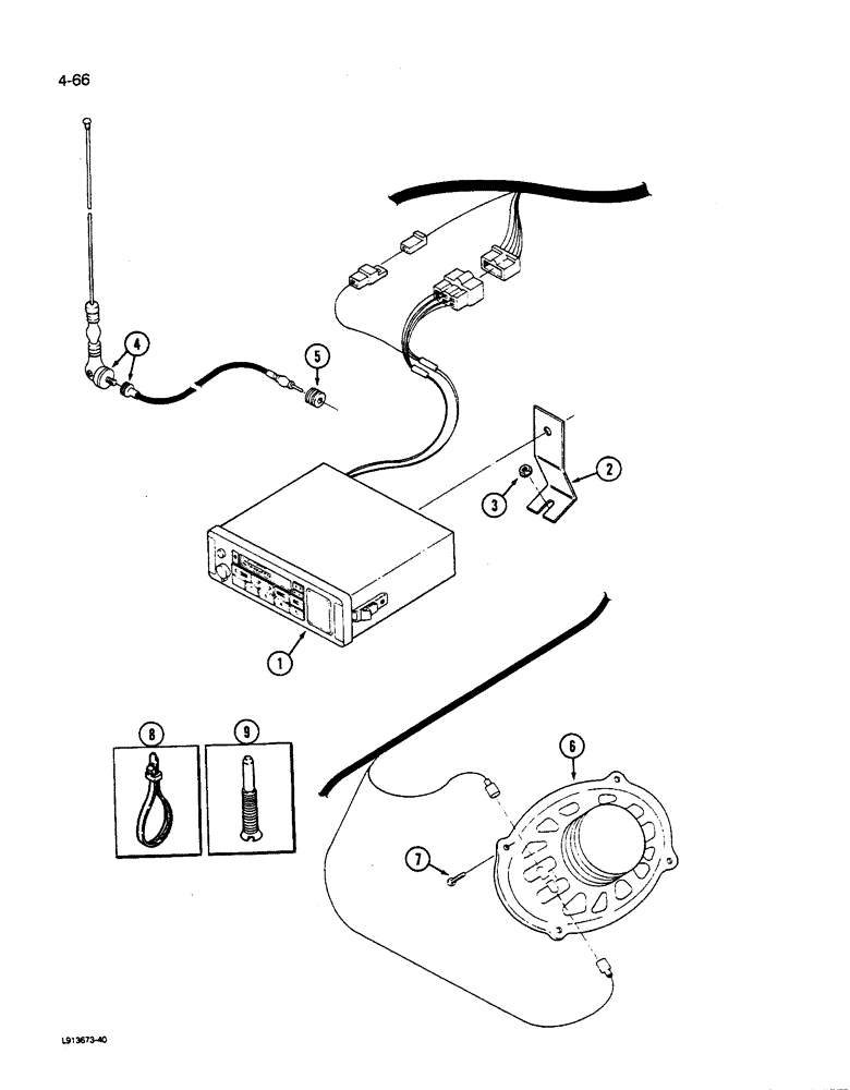 Схема запчастей Case IH 9270 - (4-066) - RADIO & SPEAKERS (04) - ELECTRICAL SYSTEMS