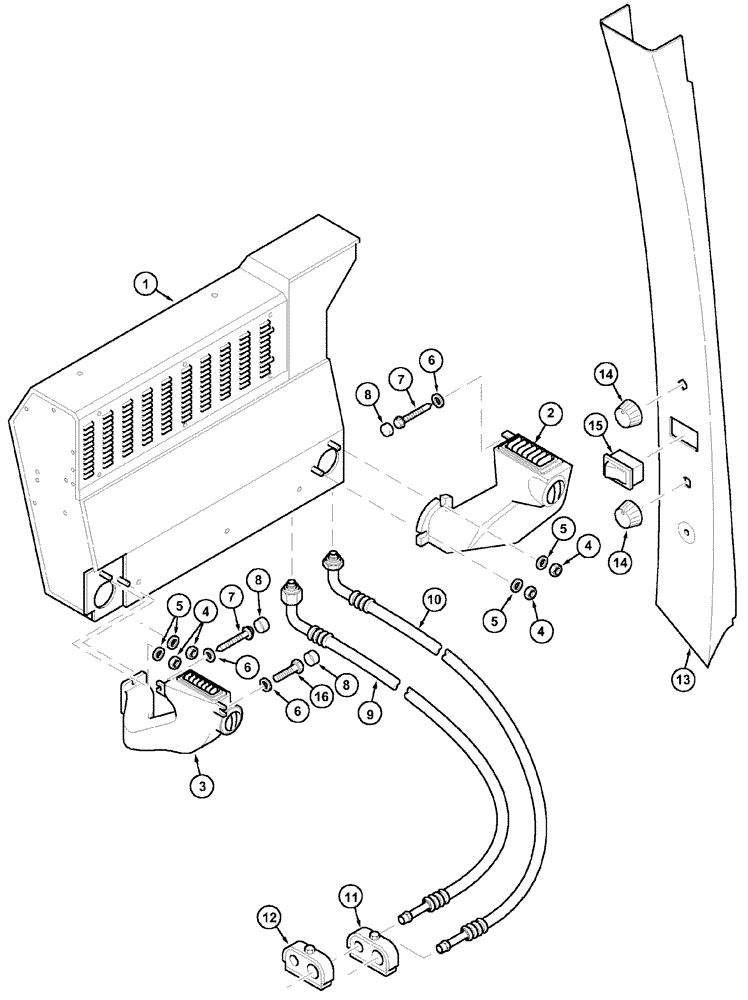 Схема запчастей Case IH MX80C - (09-45) - AIR CONDITIONING LP CAB (09) - CHASSIS