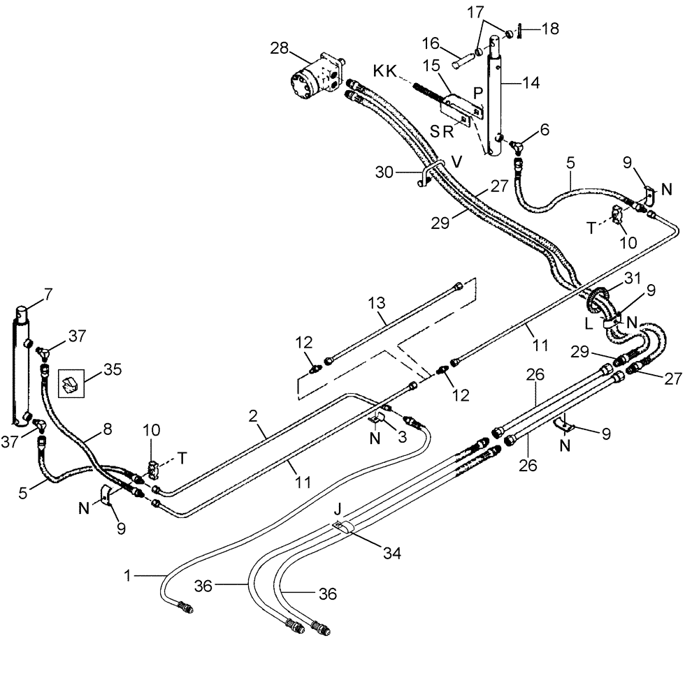 Схема запчастей Case IH 2042 - (09-04) - HYDRAULIC CIRCUIT REEL LIFT AND REEL DRIVE - 30.0 FOOT HEADER 