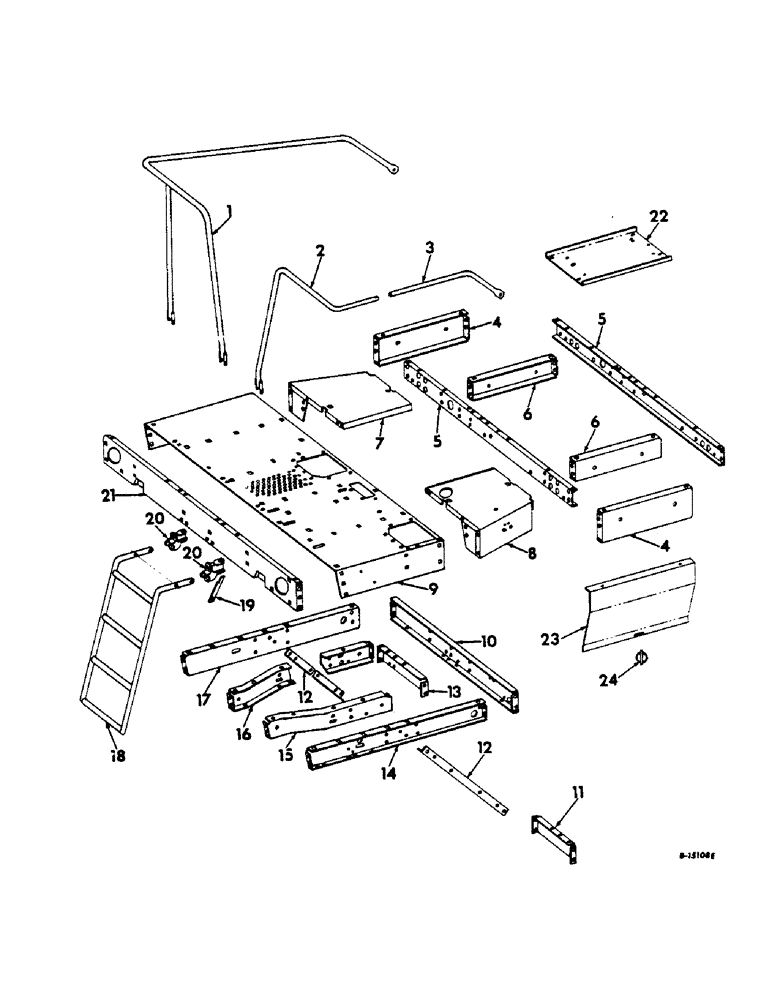 Схема запчастей Case IH 622 - (M-06) - SEAT, OPERATORS PLATFORM & MISC., OPERATORS DECK AND LADDER (10) - OPERATORS PLATFORM