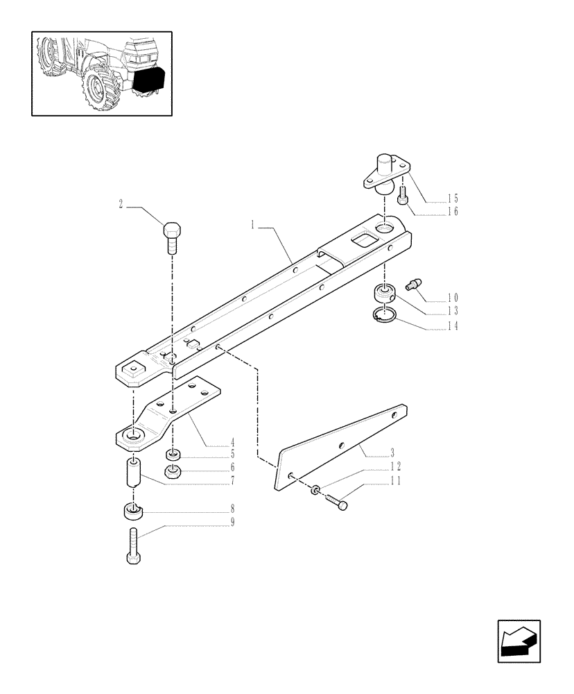 Схема запчастей Case IH JX1095N - (1.21.1/02[02]) - 4WD FRONT AXLE SUPPORT (03) - TRANSMISSION