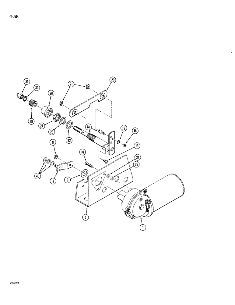 Схема запчастей Case IH 9230 - (4-058) - WIPER DRIVE ASSEMBLY, FRONT WINDOWS, PRIOR TO P.I.N. JCB0027741 (04) - ELECTRICAL SYSTEMS