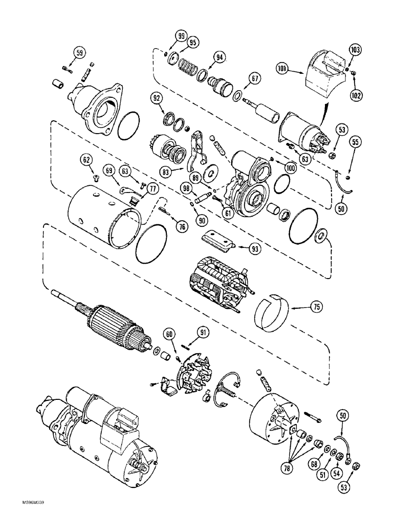 Схема запчастей Case IH 9380 QUADTRAC - (4-030) - STARTER ASSEMBLY (CONTD) (04) - ELECTRICAL SYSTEMS