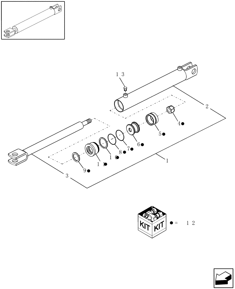 Схема запчастей Case IH WRX301 - (35.900.03[01]) - LIFT CYLINDER COMPONENTS (35) - HYDRAULIC SYSTEMS
