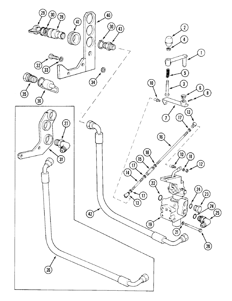 Схема запчастей Case IH 1394 - (8-340) - THREE-WAY VALVE ATTACHMENT, TRACTORS WITH CAB, NOT NORTH AMERICA (08) - HYDRAULICS