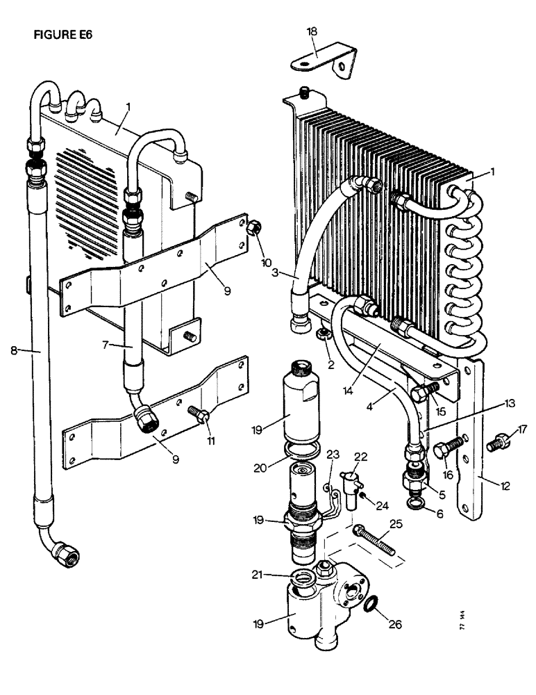 Схема запчастей Case IH 1410 - (E06-1) - SELECTAMATIC HYD.SYSTEM, TRANSMISSION OIL COOLER, 1412, 1412Q, 1412G, 1412SK (07) - HYDRAULIC SYSTEM