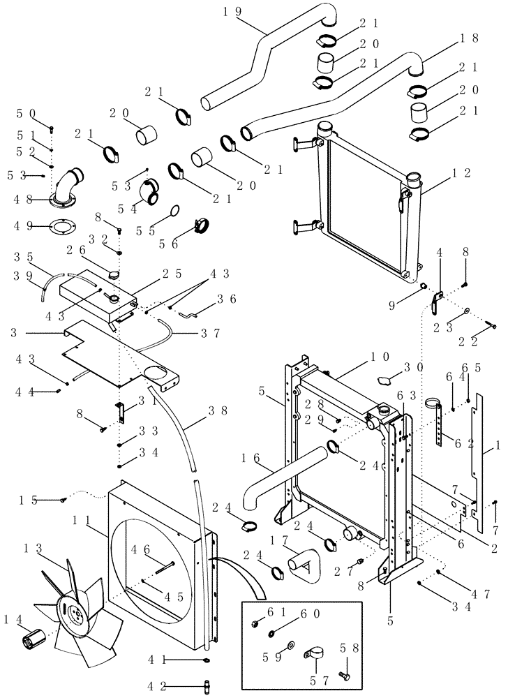 Схема запчастей Case IH PX215 - (02-01) - COOLING SYSTEM (02) - ENGINE