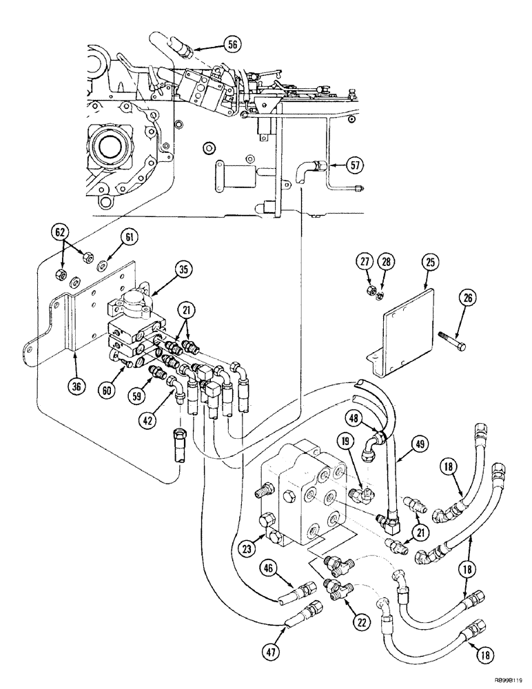 Схема запчастей Case IH L400 - (8-70) - HYDRAULICS, EXTERNAL VALVE, 2 FUNCTION CX50, CX60, WITH SELF LEVELING (08) - HYDRAULICS