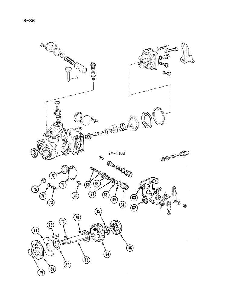 Схема запчастей Case IH 485 - (3-086) - FUEL INJECTION PUMP, VA, BOSCH INJECTION C.R. PUMP (CONTD) (03) - FUEL SYSTEM