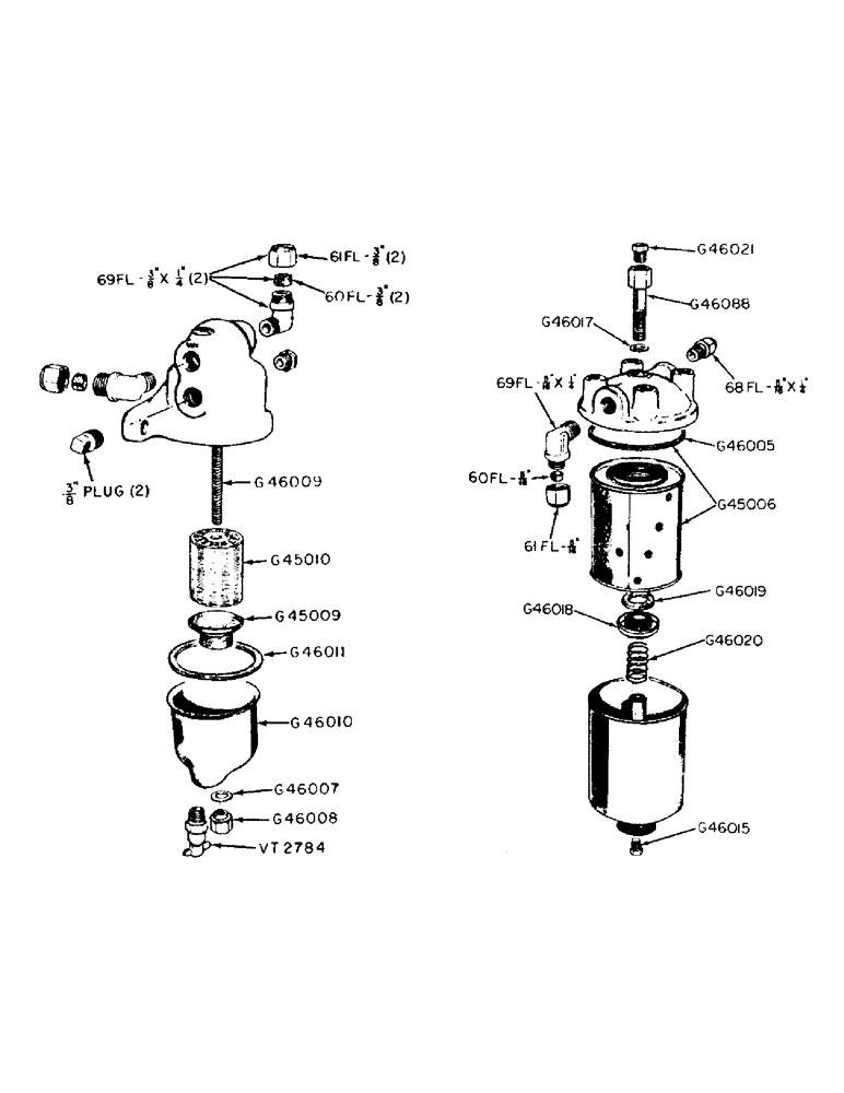 Схема запчастей Case IH 300-SERIES - (062) - DIESEL ENGINE, FUEL FILTERS (03) - FUEL SYSTEM
