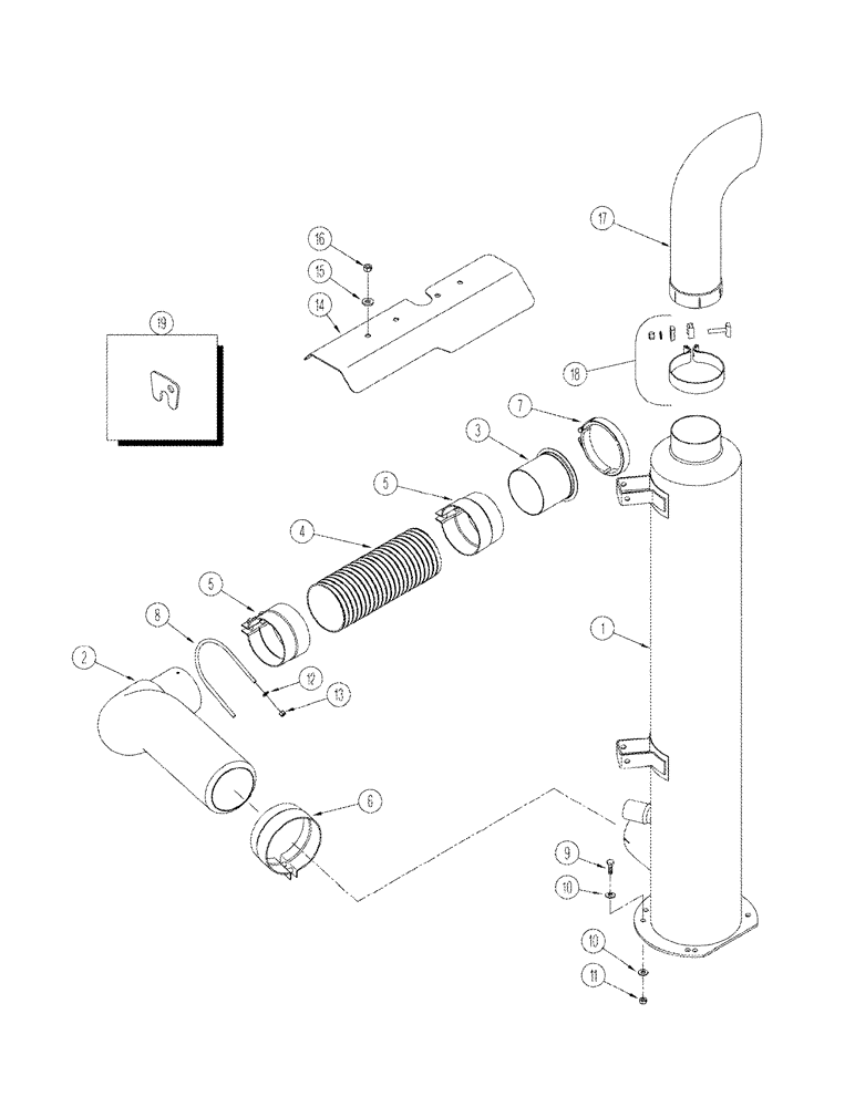 Схема запчастей Case IH STX375 - (03-03) - EXHAUST SYSTEM WHEEL TRACTOR (03) - FUEL SYSTEM