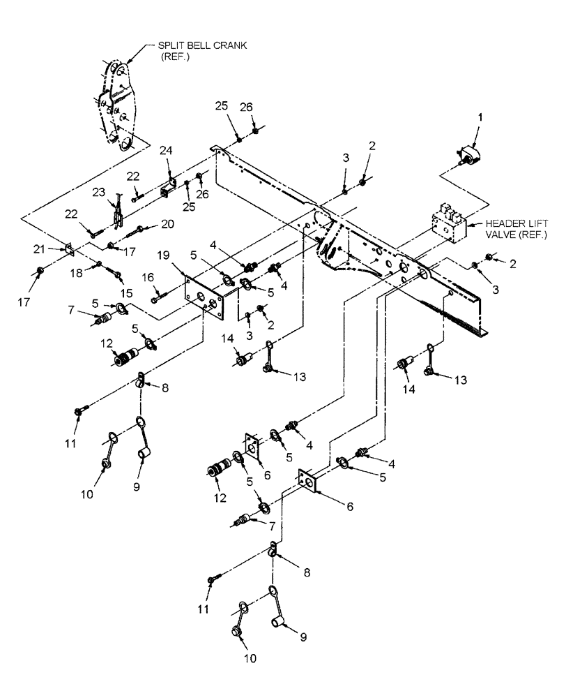 Схема запчастей Case IH WDX1701 - (038) - QUICK ATTACH (58) - ATTACHMENTS/HEADERS
