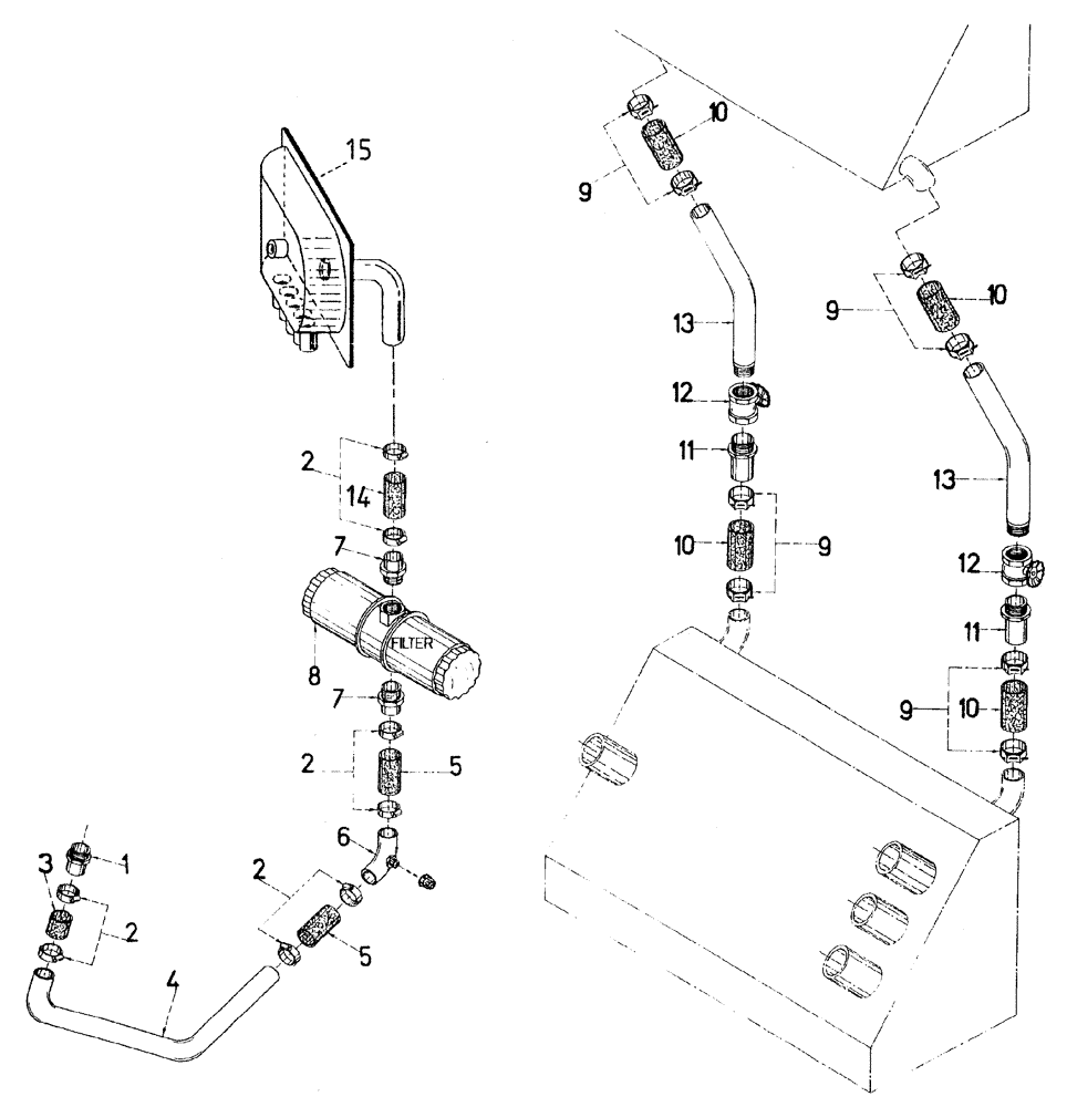 Схема запчастей Case IH 7700 - (B05[07]) - HYDRAULIC SUCTION LINES, ROTARY CHOP Hydraulic Components & Circuits