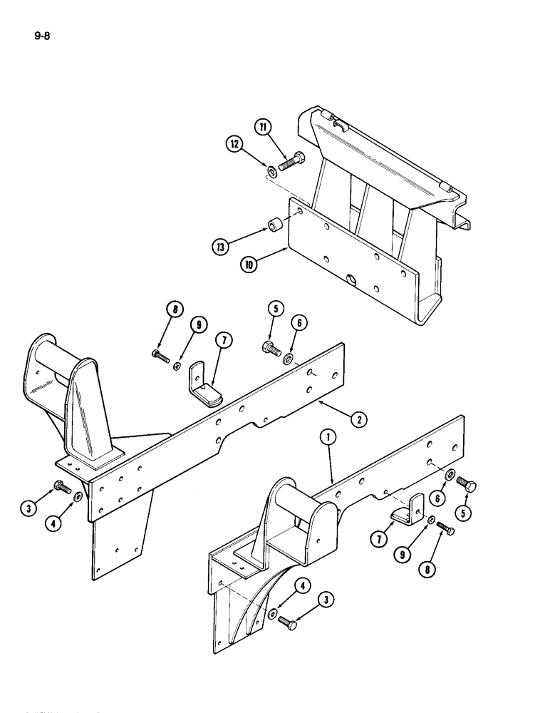 Схема запчастей Case IH 510 - (9-08) - MOUNTING FRAME AND SUPPORT, TRACTORS WITHOUT FRONT HITCH 5110 AND 5120 (09) - CHASSIS/ATTACHMENTS