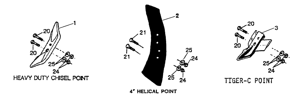Схема запчастей Case IH 6750 - (75.200.04) - CHISEL POINTS (09) - CHASSIS/ATTACHMENTS